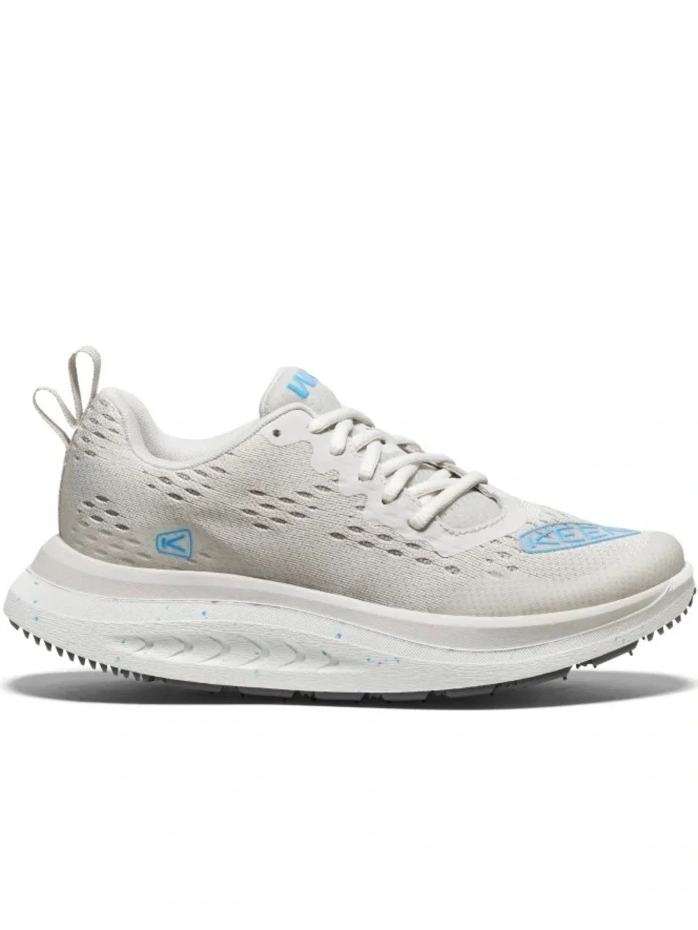 Keen Women's WK400 Light Gray Athletic Walking Shoes Vapor Grey/ Azul Blue